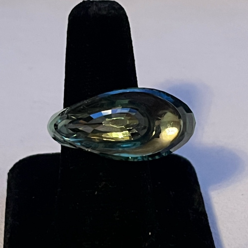 Authentic Swarovski Statement Ring Double Tear Dr… - image 1